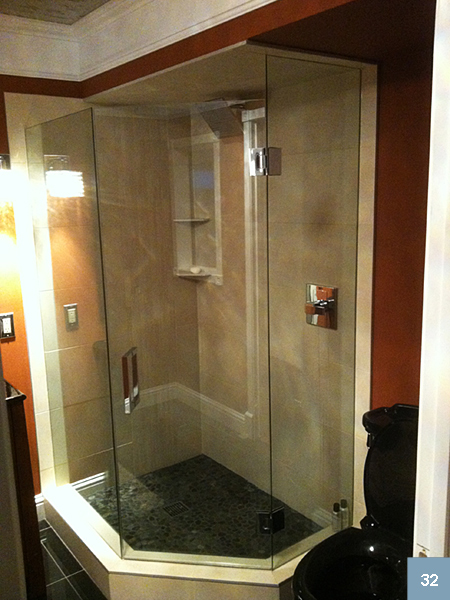 Custom designed corner shower