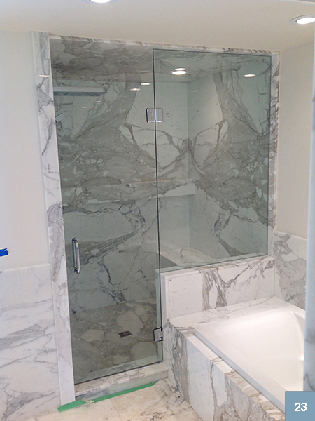 Marble and glass shower