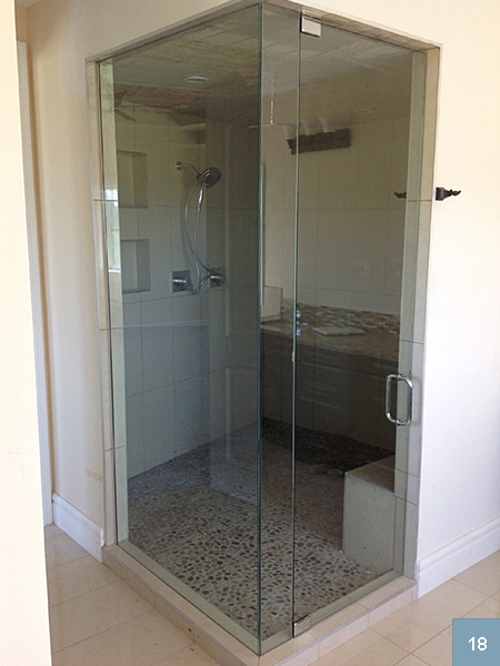 Shower with glass sides