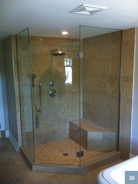 Three sided glass shower