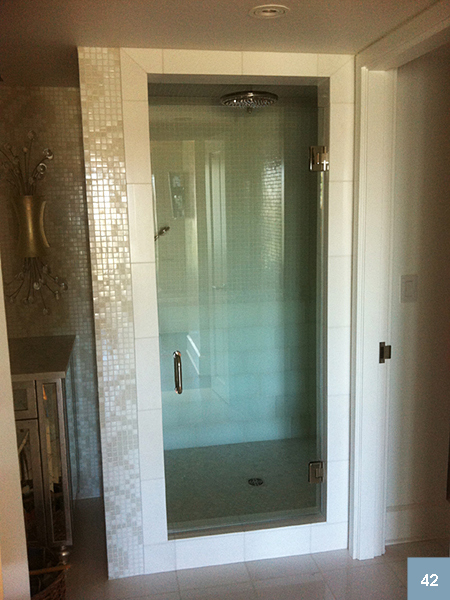 Enclosed shower with glass door
